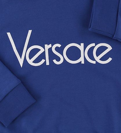 Versace Hoodie - Blå/Vit m. Logo Versace Hoodie - Blå/Vit m. Logo