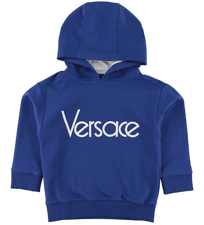 Versace Hoodie - Blå/Vit m. Logo Versace Hoodie - Blå/Vit m. Logo