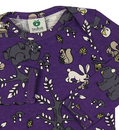Småfolk Romper l/s - Paars m. Landschap Småfolk Romper l/s - Paars m. Landschap