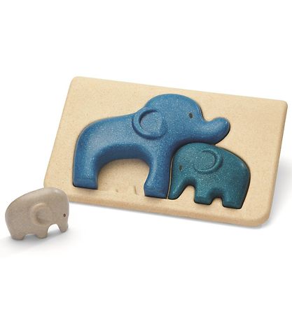 PlanToys Elefant Puslespil - Natur/Blå PlanToys Elefant Puslespil - Natur/Blå