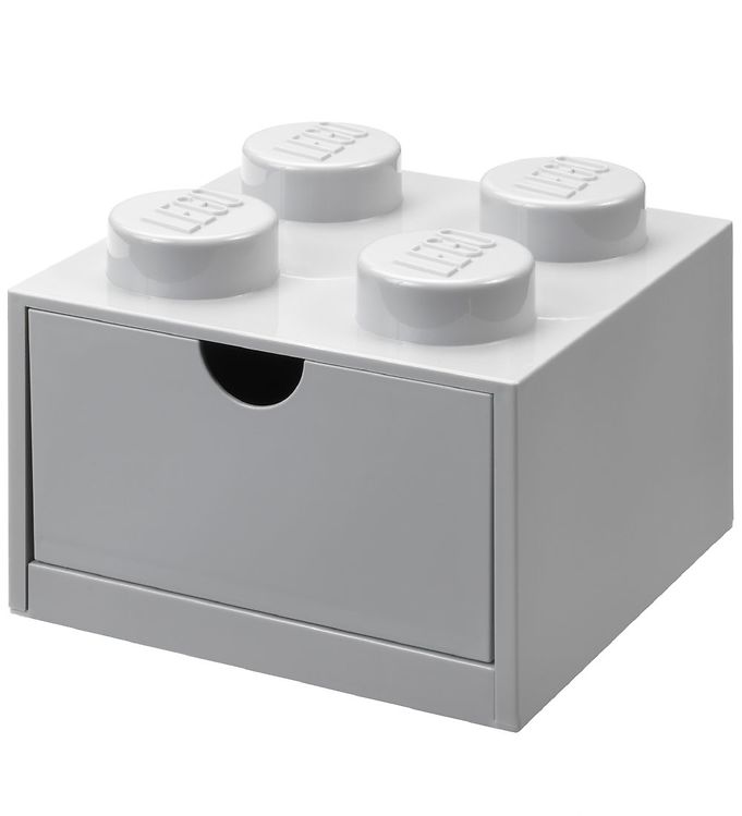 LEGO® Storage Opbevaringsskuffe - 4 Knopper - 15x15x9 - Grå