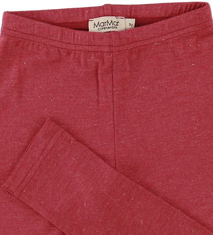 MarMar X-Mas Leggings - Lisa - Rød m. Guldglimmer