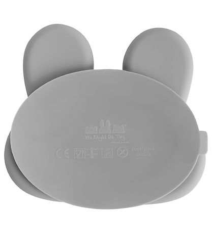We Might Be Tiny Plate - Silicone - 3 Room - Rabbit - Grey