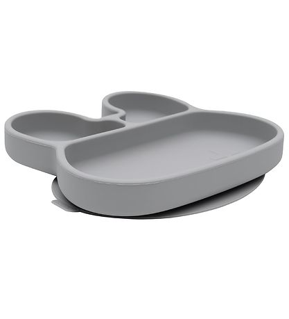 We Might Be Tiny Plate - Silicone - 3 Room - Rabbit - Grey