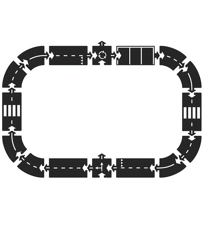 Vejbane i gummi - Landevej - 16 dele - Waytoplay - Fra 3 år