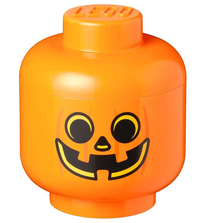 Room Copenhagen LEGO Storage Head "Pumpkin", large, storage box (orange / black) Kop - GEEKD.dk