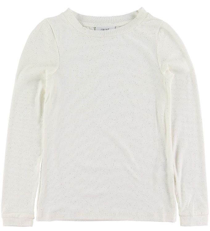 Grunt Bluse - Adoette - Hvid m. Glimmer