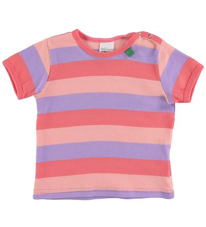 Freds World T-shirt - Multi Stripe - Koral Freds World T-shirt - Multi Stripe - Koral
