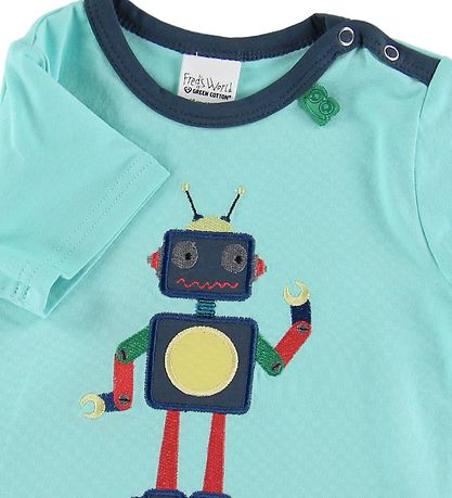 Freds World T-shirt - Hello Robot - Aqua Freds World T-shirt - Hello Robot - Aqua