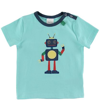 Freds World T-shirt - Hello Robot - Aqua Freds World T-shirt - Hello Robot - Aqua