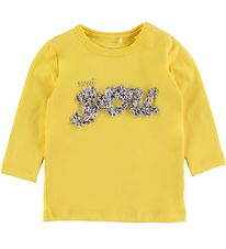 Name It Bluse - NbfFlavia - Aspen Gold m. Blomster Name It Bluse - NbfFlavia - Aspen Gold m. Blomster