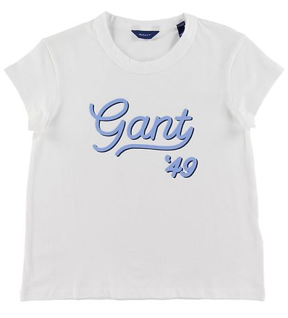 T-Shirt GANT - Scénario - Blanc av. Bleu Clair T-Shirt GANT - Scénario - Blanc av. Bleu Clair