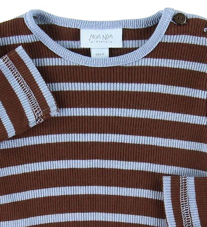 Noa Noa miniature Bluse - Rib - Brun/Blå Striber Noa Noa miniature Bluse - Rib - Brun/Blå Striber