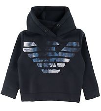 Emporio Armani Hættetrøje - Navy m. Logo Emporio Armani Hættetrøje - Navy m. Logo