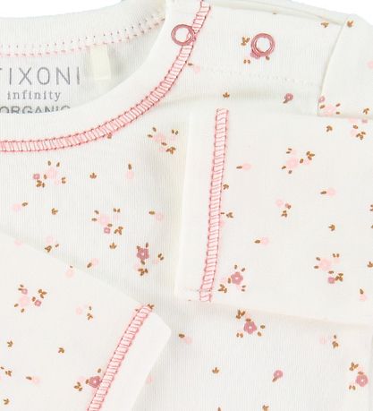 Fixoni Romper l/s - Dusty Rose m. Bloemen Fixoni Romper l/s - Dusty Rose m. Bloemen