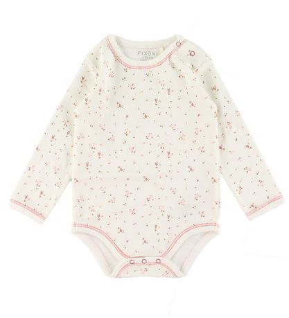 Fixoni Romper l/s - Dusty Rose m. Bloemen Fixoni Romper l/s - Dusty Rose m. Bloemen