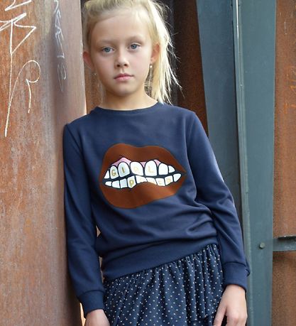 The New Sweatshirt - Elexa - Navy Blazer m. Print