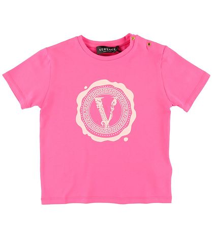 Versace T-shirt - Fuchsia m. Logo Versace T-shirt - Fuchsia m. Logo