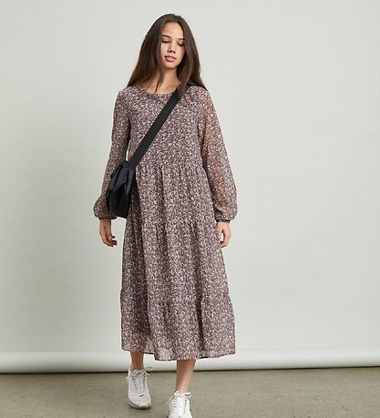 LMTD Kjole - NlfJinet - Chestnut m. Blomster LMTD Kjole - NlfJinet - Chestnut m. Blomster