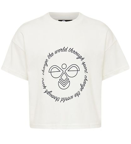 Hummel T-Shirt - Bijgesneden - hmlMary - Wit m. Print Hummel T-Shirt - Bijgesneden - hmlMary - Wit m. Print