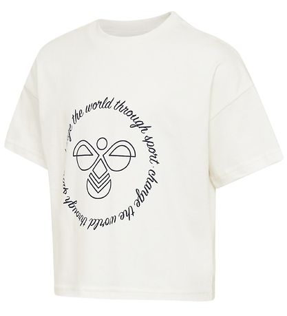 Hummel T-Shirt - Bijgesneden - hmlMary - Wit m. Print Hummel T-Shirt - Bijgesneden - hmlMary - Wit m. Print