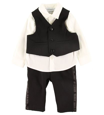 Set Emporio Armani - Chemise/Blouson/Pantalon - Noir/Blanc Set Emporio Armani - Chemise/Blouson/Pantalon - Noir/Blanc