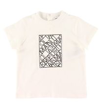 Emporio Armani T-shirt - Hvid m. Broderi Emporio Armani T-shirt - Hvid m. Broderi