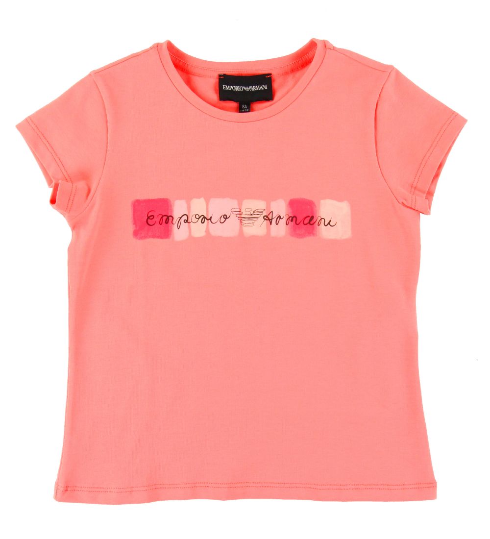 Emporio Armani T-Shirt - Koralle m. Print - Emporio Armani - 6 Jahre (116) - T-Shirts