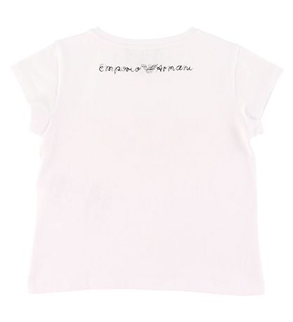 Emporio Armani T-shirt - White w. Rose Logo
