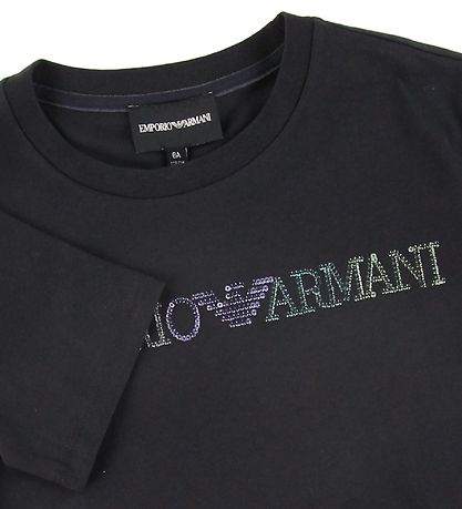 Emporio Armani T-shirt - Navy w. Sequins Emporio Armani T-shirt - Navy w. Sequins