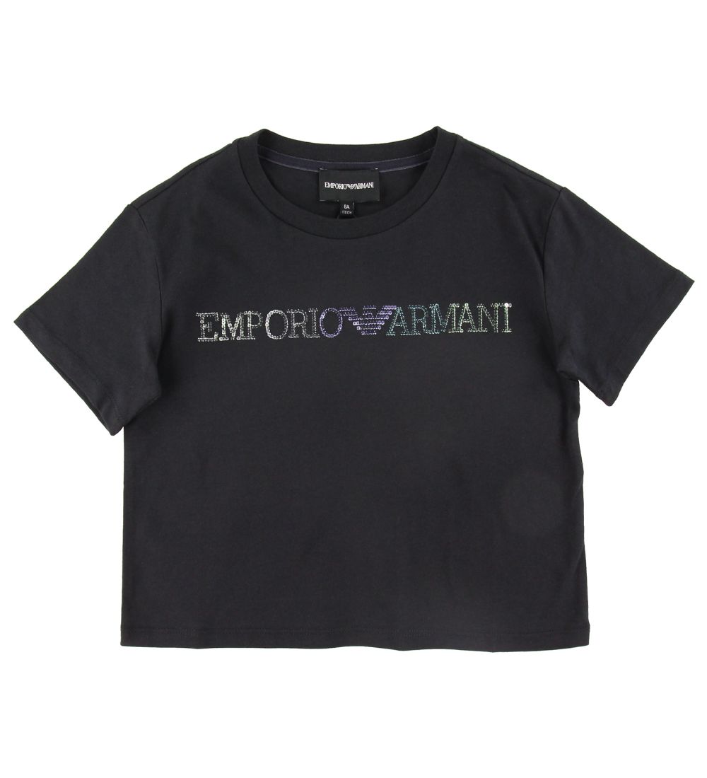 Emporio Armani T-Shirt - Navy m. Pailletten - Emporio Armani - 14 Jahre (164) - T-Shirts