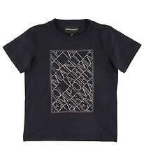 Emporio Armani T-Shirt - Navy m. Borduurwerk Emporio Armani T-Shirt - Navy m. Borduurwerk