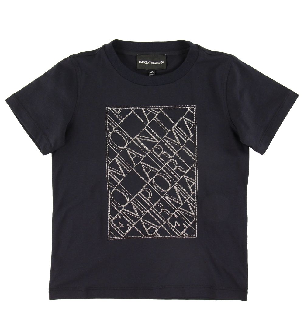 Emporio Armani T-Shirt - Navy m. Strickerei - Emporio Armani - 8 Jahre (128) - T-Shirts