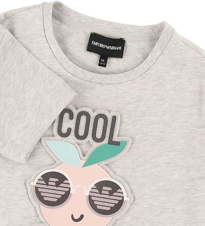 Emporio Armani T-shirt - Grey Melange w. Print