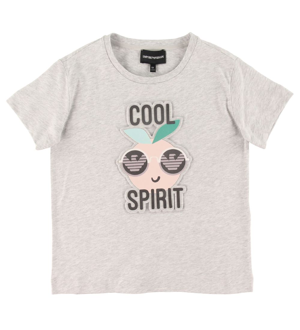 Emporio Armani T-Shirt - Graumeliert m. Print - Emporio Armani - 8 Jahre (128) - T-Shirts