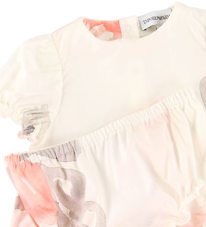 Emporio Armani Kjole m. Bloomers - Hvid m. Blomster