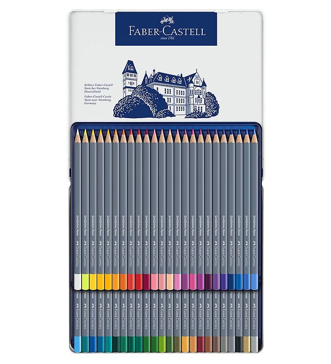 Faber-Castell Goldfaber Aqua - Akvarelblyanter - Tinæske med 48 stk