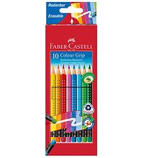 Faber-Castell Farveblyanter m. Viskelæder - Grip - 10 stk - Mult Faber-Castell Farveblyanter m. Viskelæder - Grip - 10 stk - Mult