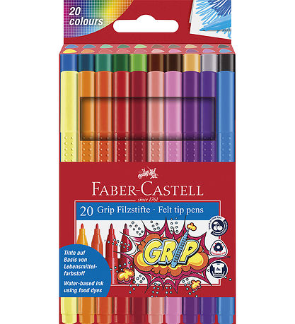 Faber-Castell Markers - Grip - 20 pcs - Multicoloured Faber-Castell Markers - Grip - 20 pcs - Multicoloured