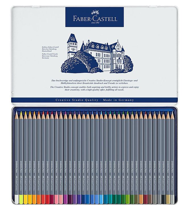 Faber-castell - Akvarel Blyanter I Tinæske - Goldfaber Aqua - 36 Stk.