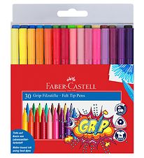 Faber-Castell Tuscher - Grip - 30 stk - Multifarvet Faber-Castell Tuscher - Grip - 30 stk - Multifarvet