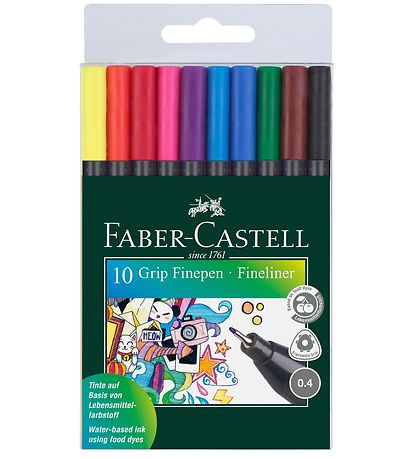 Faber-Castell Fineliner - Grip - 10 stk - Multifarvet Faber-Castell Fineliner - Grip - 10 stk - Multifarvet