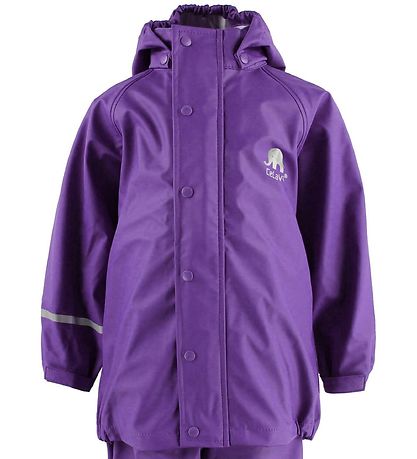 CeLaVi Regntøj m. Seler - PU - Lilla