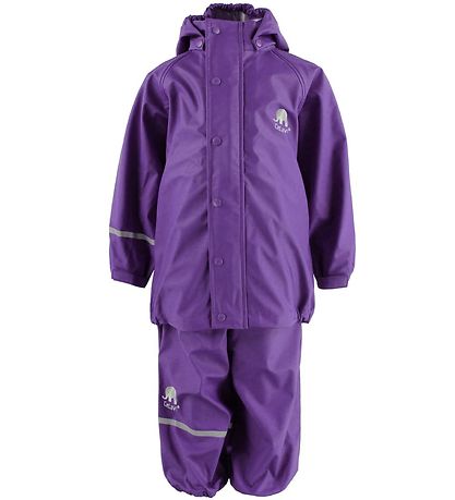 CeLaVi Regntøj m. Seler - PU - Lilla