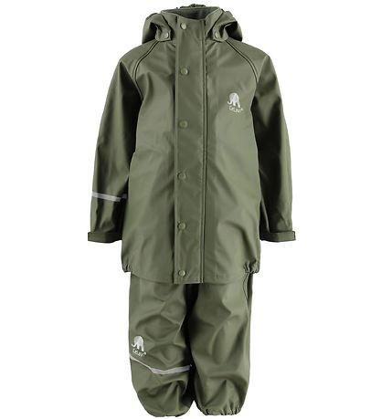 CeLaVi Rainwear w. Suspenders - PU - Army Green CeLaVi Rainwear w. Suspenders - PU - Army Green