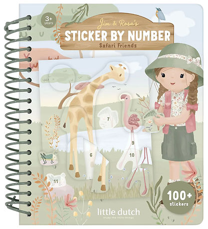 Little Dutch Aktivitetsbog m. Klistermærker - Rosa - Safari Frie