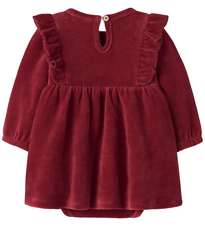 Lil' Atelier Kjolebody l/æ - NbfSaga - Biking Red