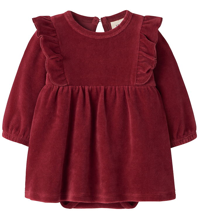 Lil' Atelier Kjolebody l/æ - NbfSaga - Biking Red
