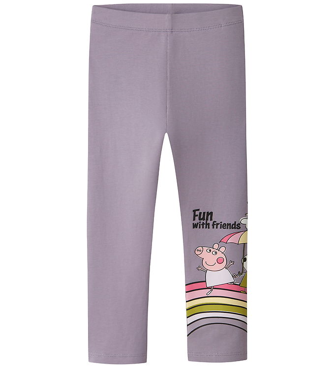 Name It Leggings - NmfOmma - Gurli Gris - Lavender Gray