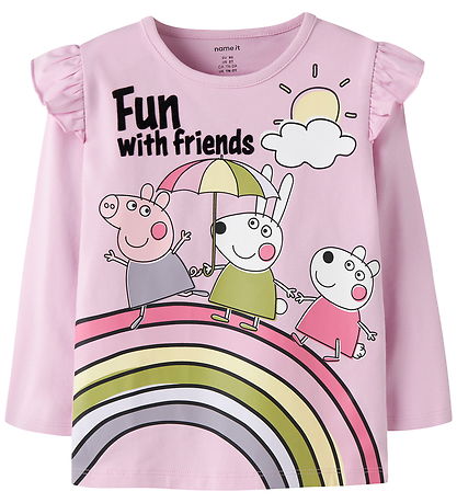 Name It Bluse - NmfOmba - Gurli Gris - Full Blooming Pink